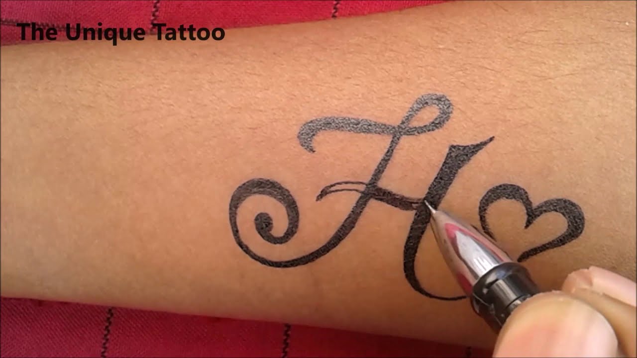 H Heart Tattoo Design Photos and Images | Shutterstock